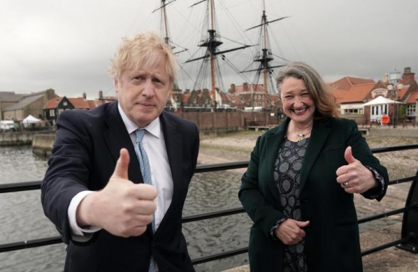 Boris Johnson and Jill Mortimer in Hartlepool